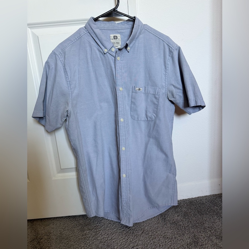 Casual Light Blue Button-Down Shirt